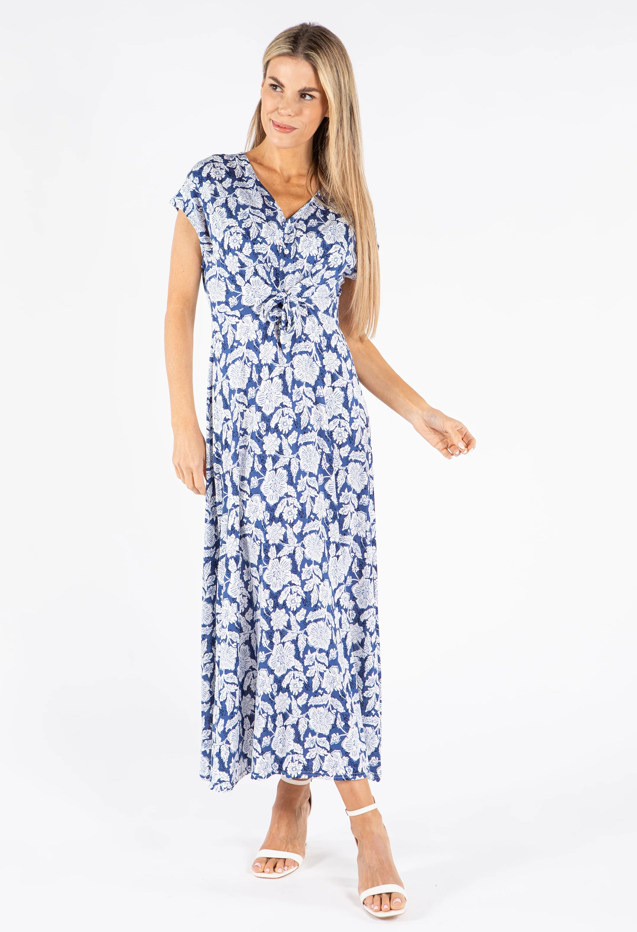 Floral Print Front Tie Dress