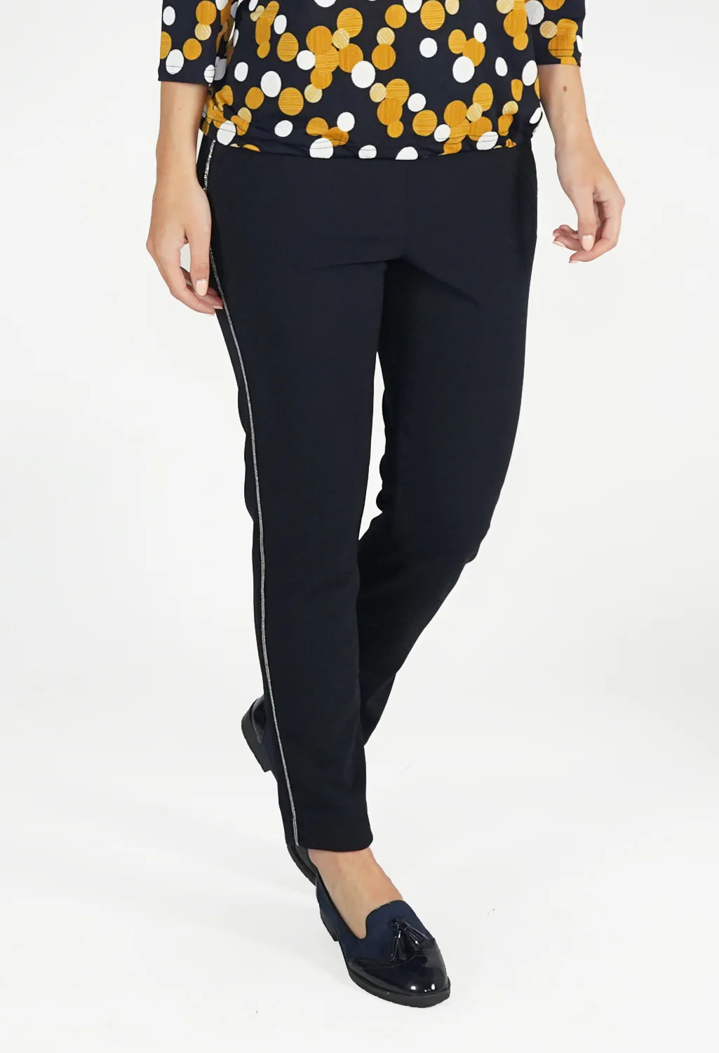Marine Blue Trousers With Side Leg Detail