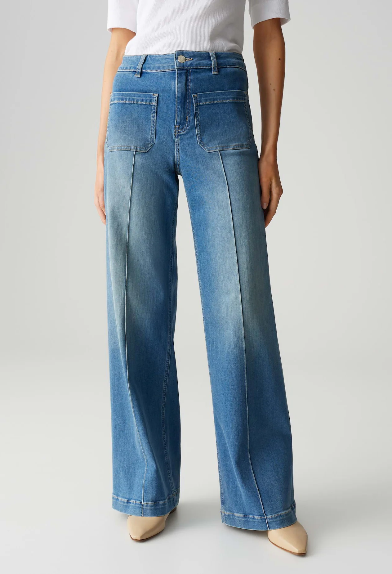 Melly Groove Mid Rise Palazzo Jeans
