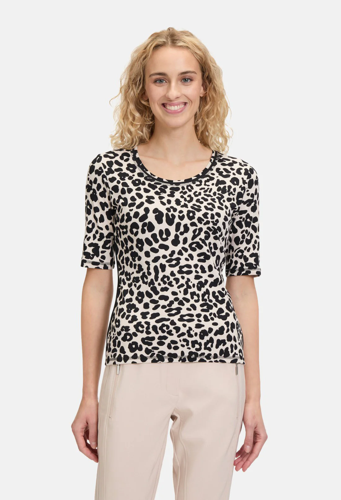 Leopard Print Ribbed Top