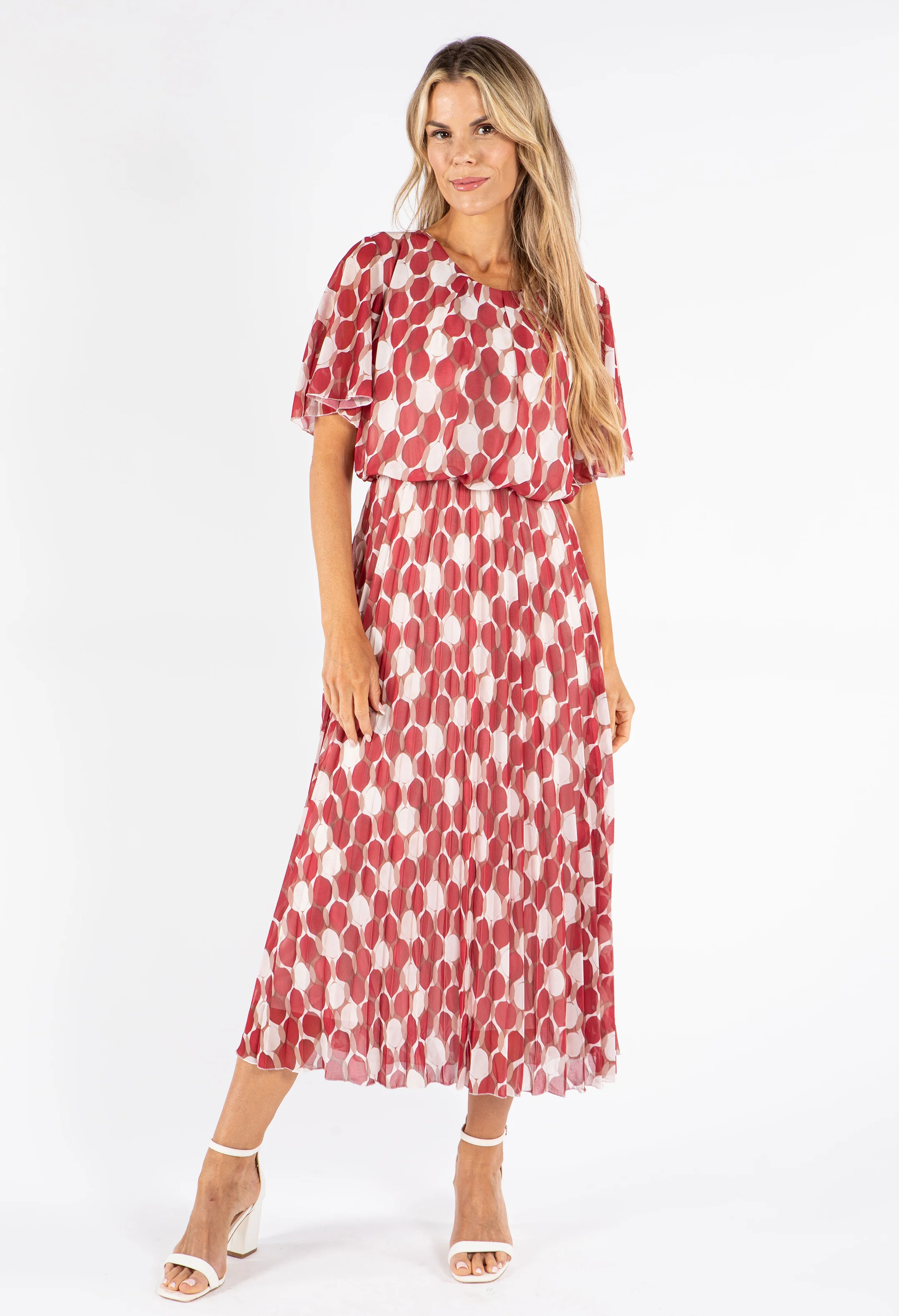 Retro Plisse Pleated Pop Over Dress
