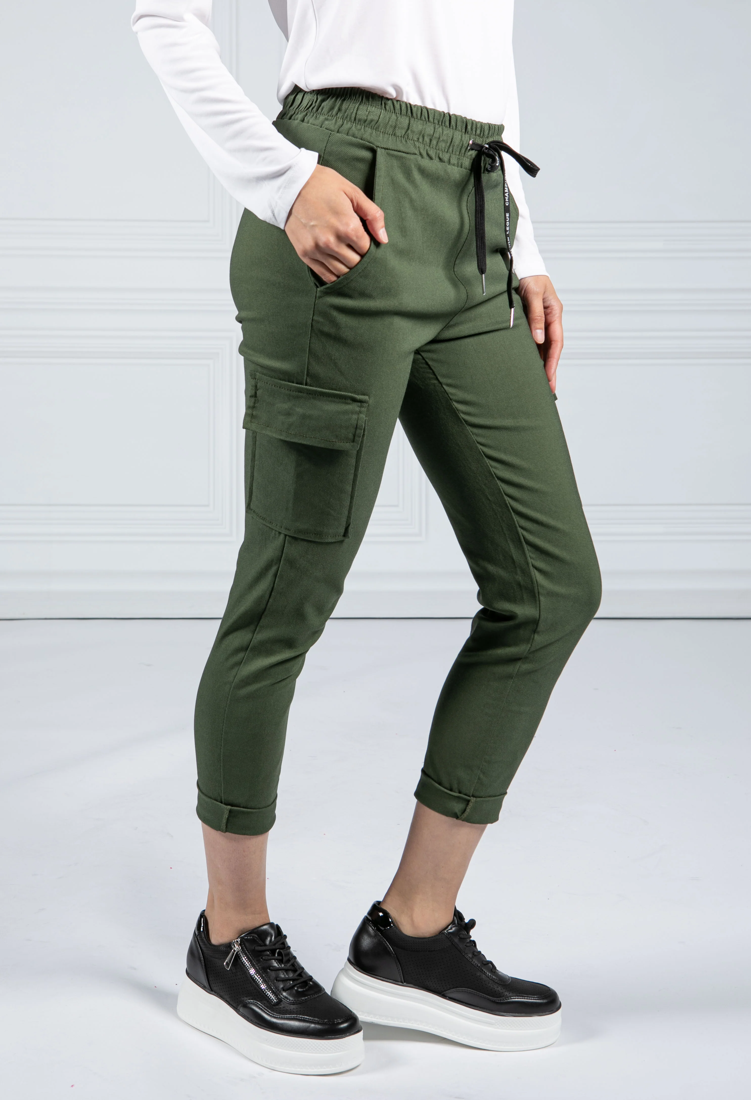 Cargo Style Joggers in Khaki