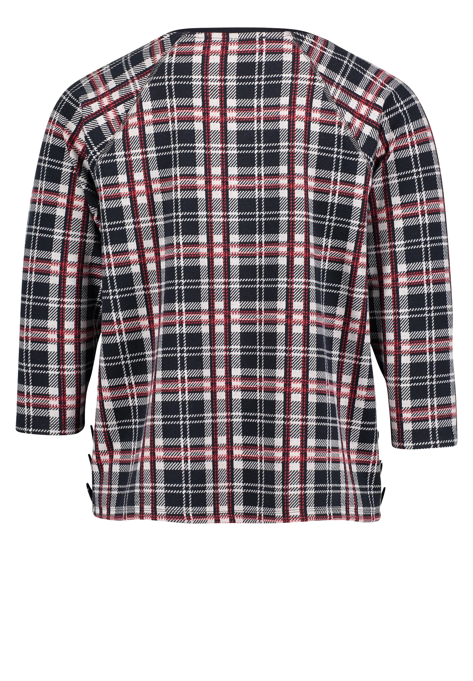 Check Pattern Button Detail Sweater