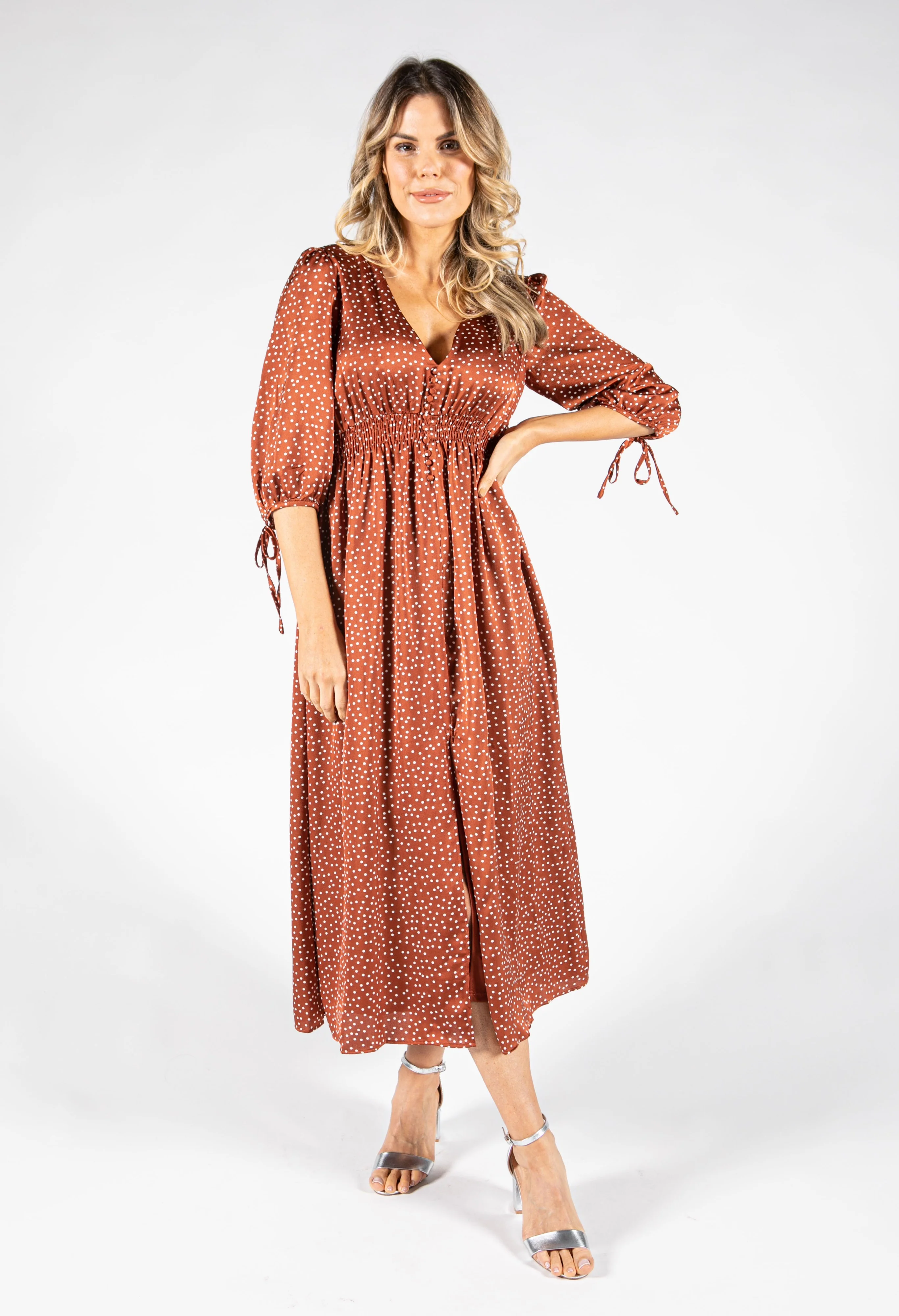 Bronze Polka Dot Dress