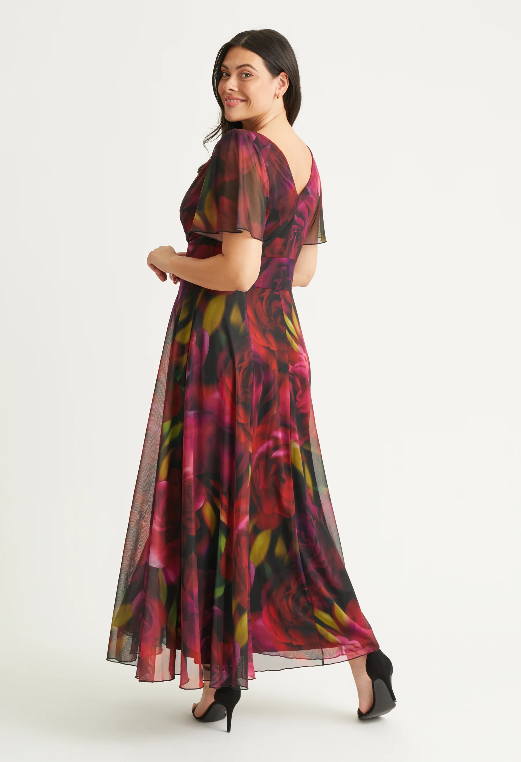 Isabelle Curve+ Angel Sleeve Maxi Dress
