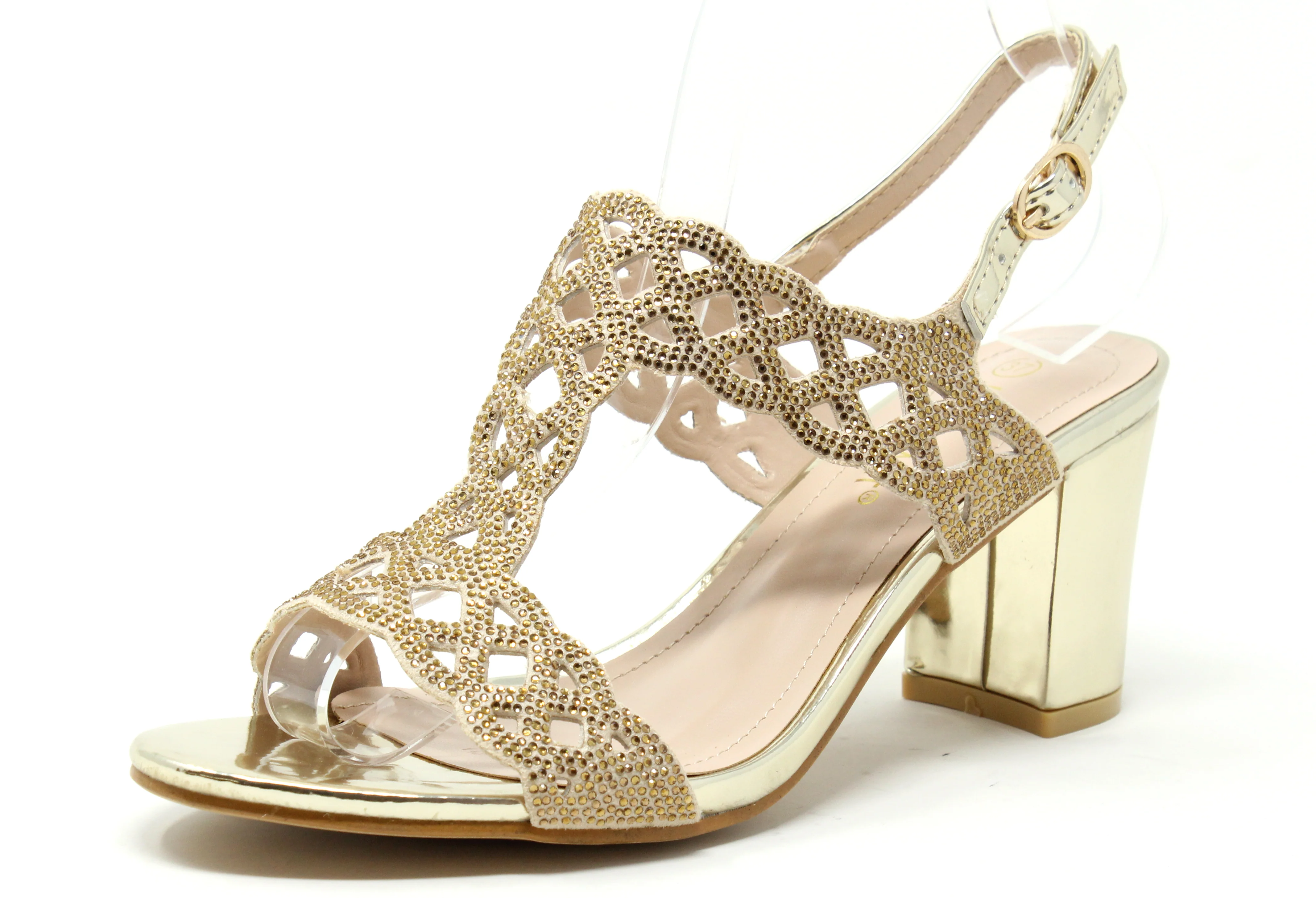 Laser Cut Diamante Heels