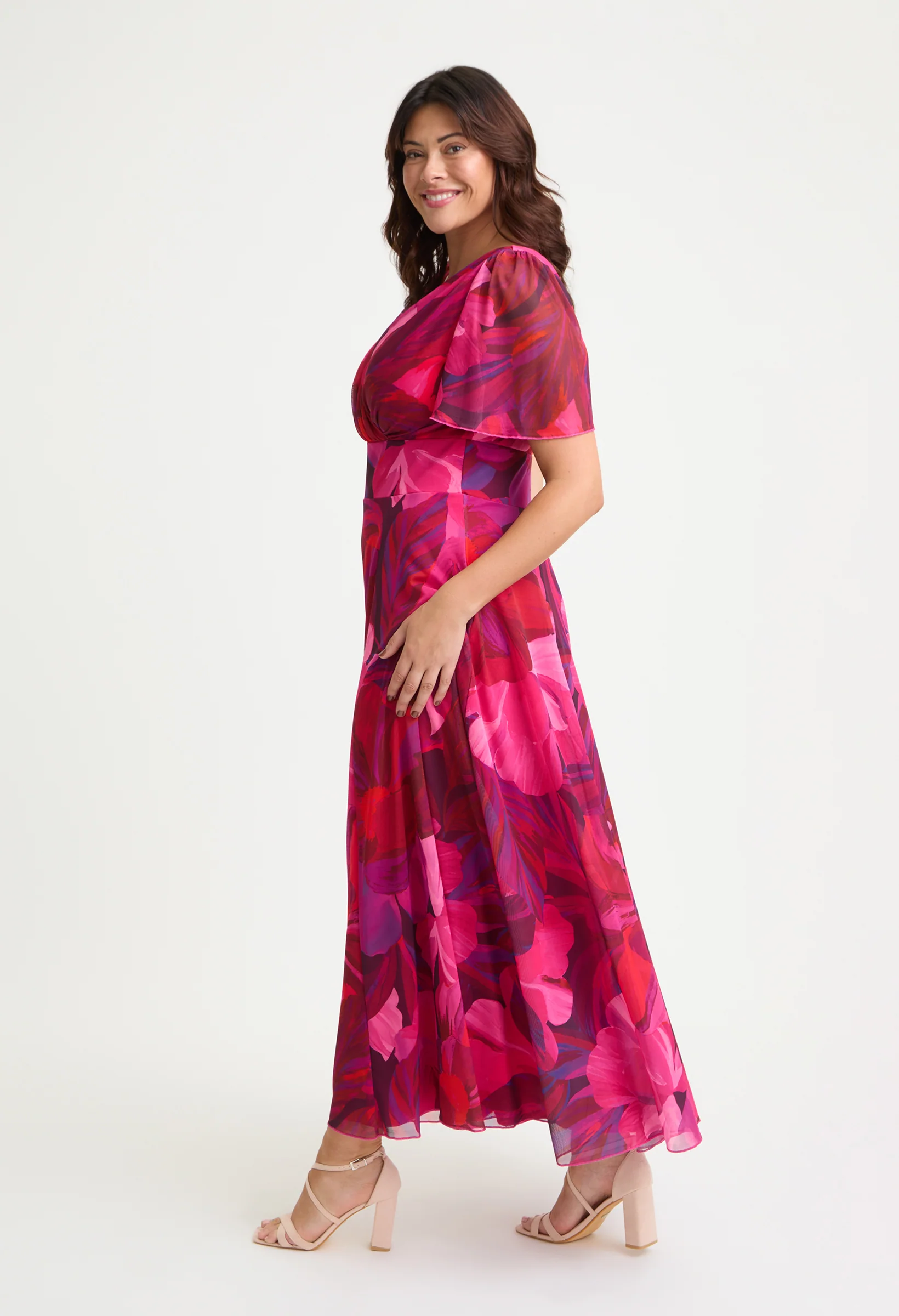 Isabelle Curve+ Angel Sleeve Maxi Dress