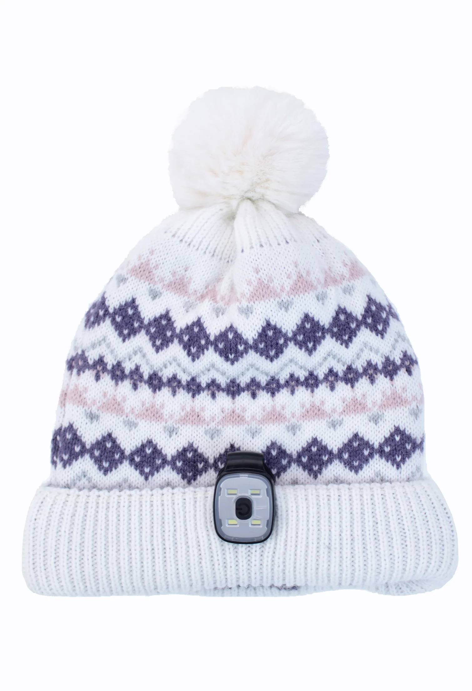 Reversible Hat & LED Torch in Cream