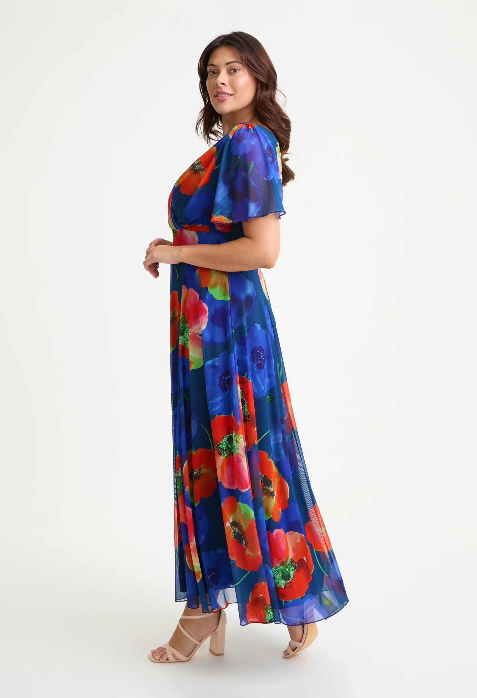 Isabelle Curve+ Angel Sleeve Maxi Dress