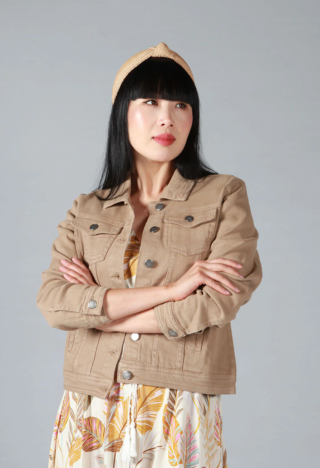 Summer Denim Jacket in Beige