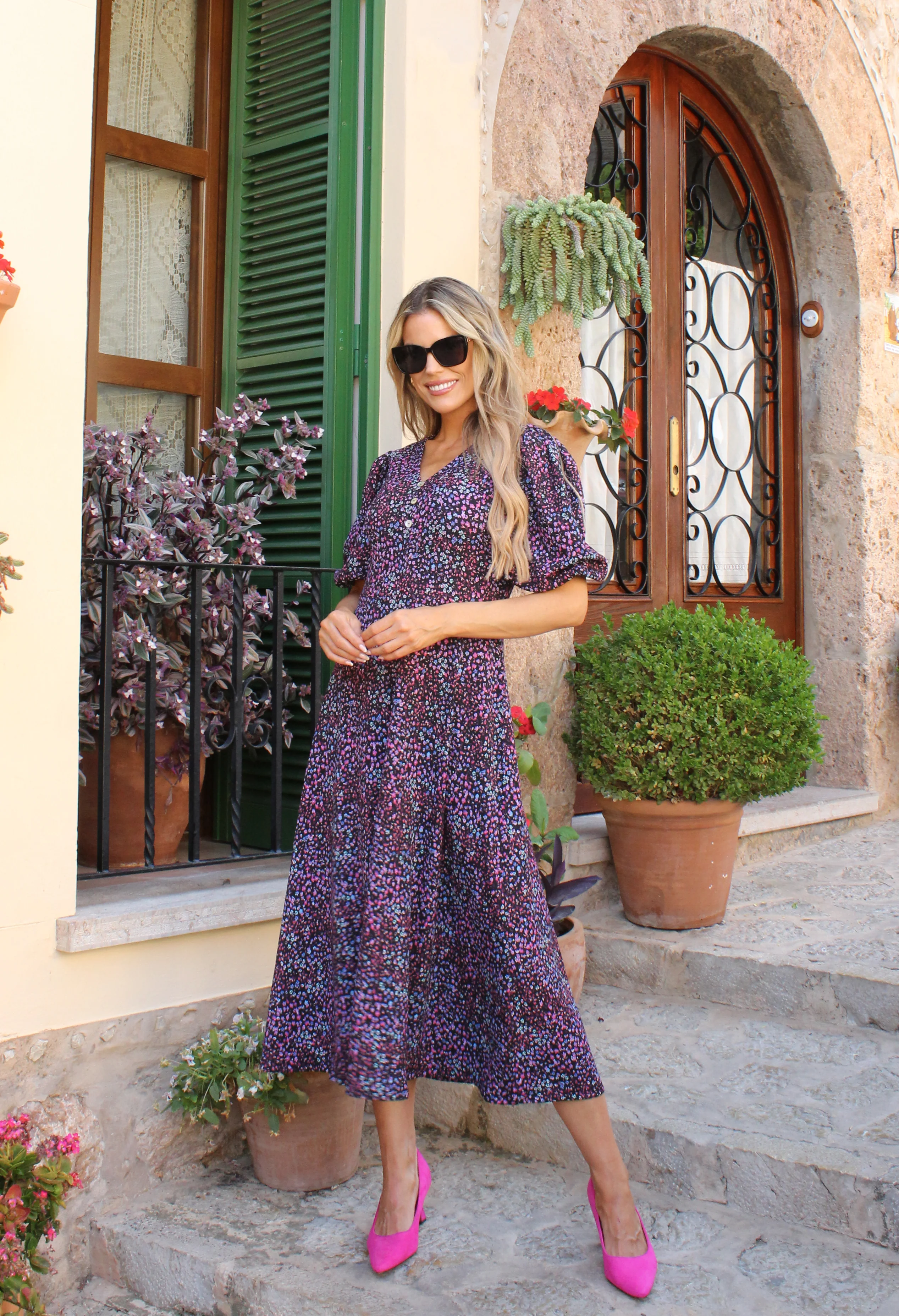 Miami Ditsy Print Dress