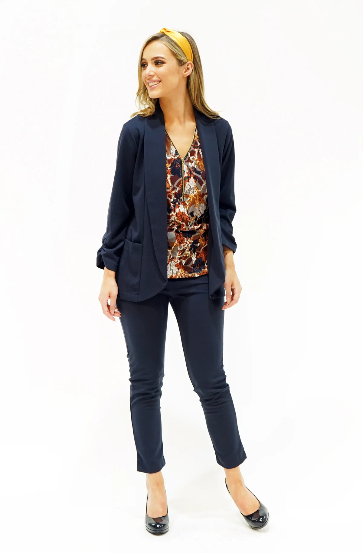 Navy Straight Trousers