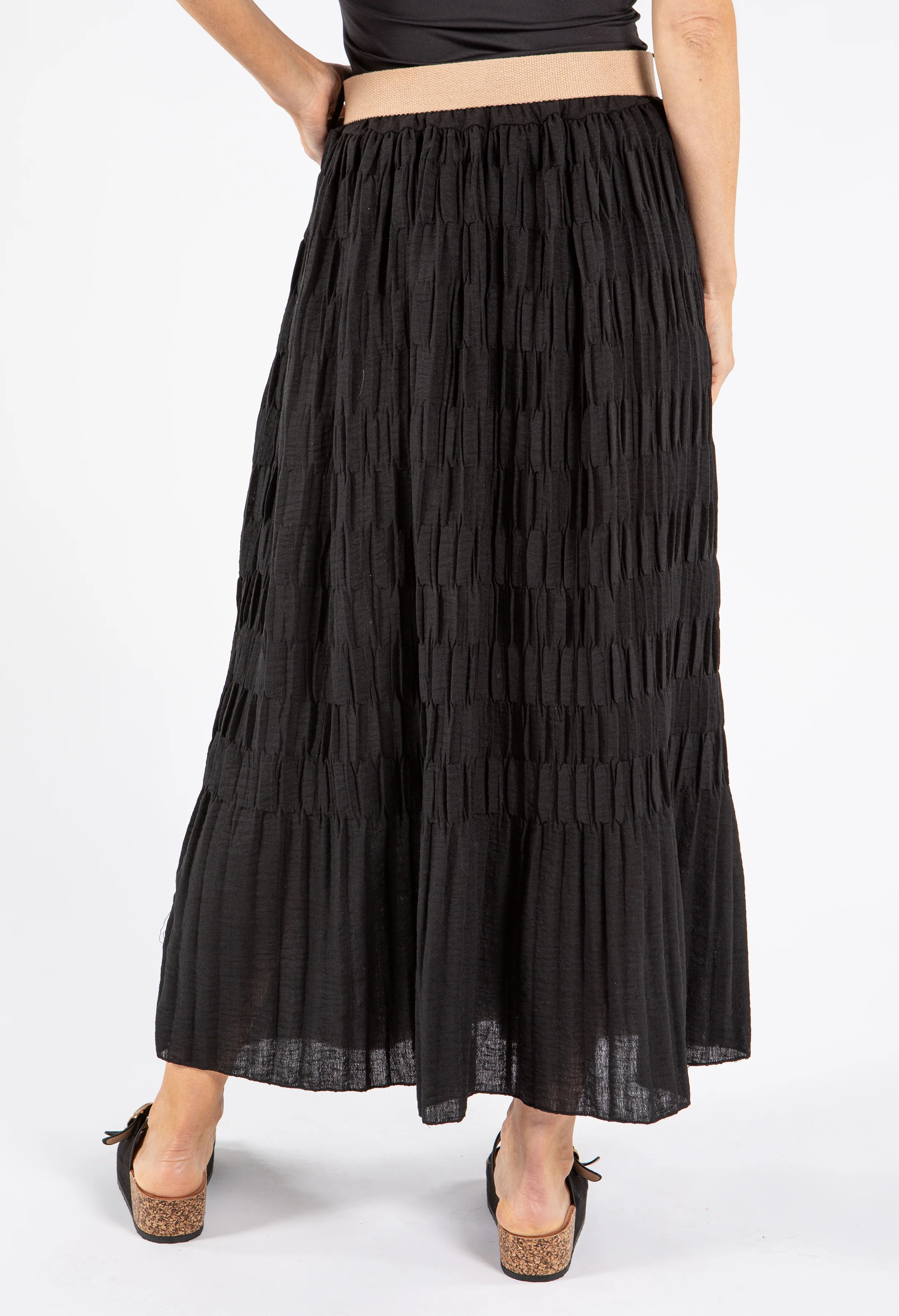 Crinkle Belted Skirt