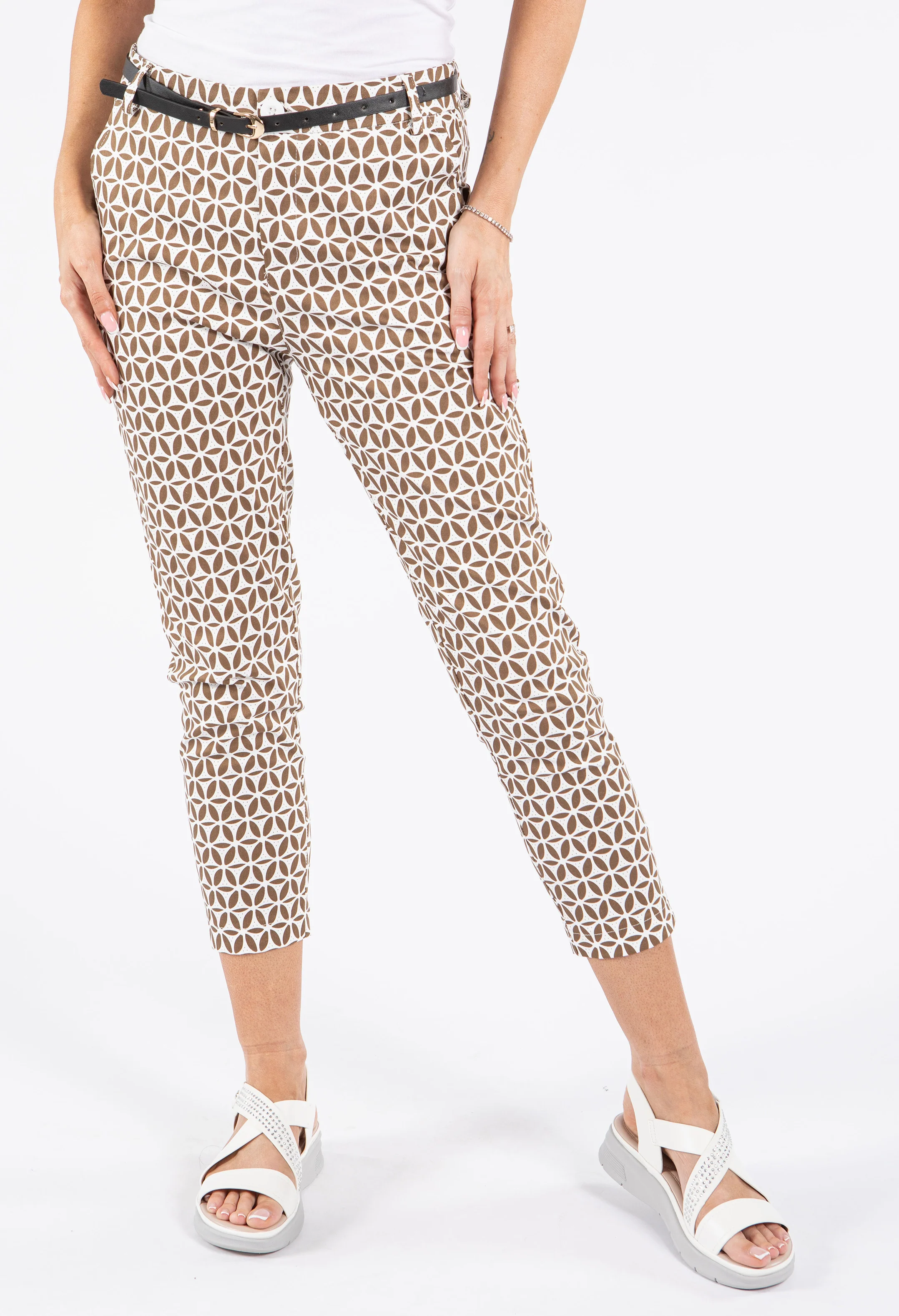 Geometric Slim Fit Trousers