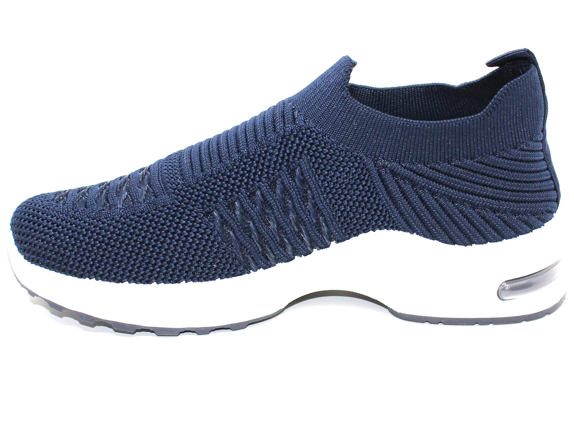 Navy Pull-on Elasticated Trainer-1