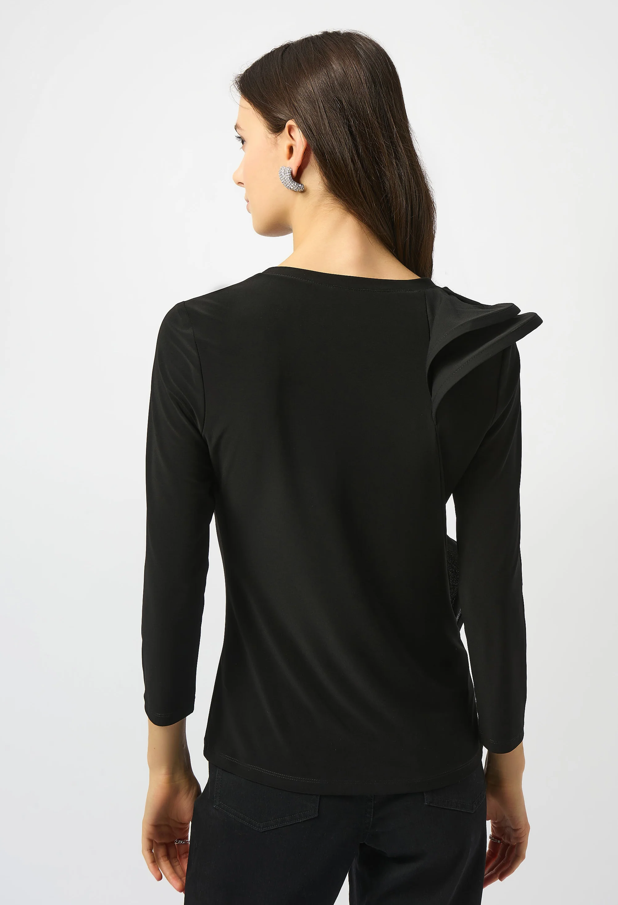 Ruffled Crew Neck Top