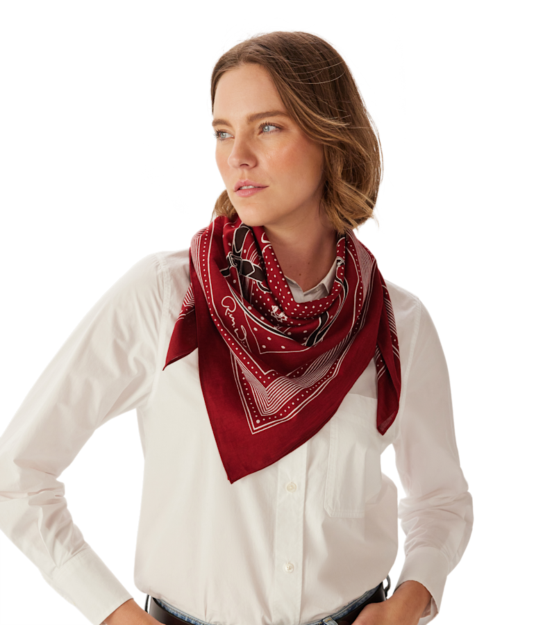 Drawn bridle cotton scarf