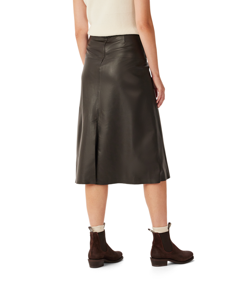 Gore leather midi skirt