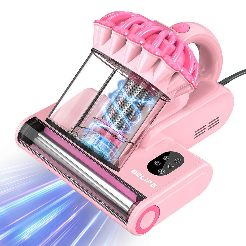 Belife M8 Mattress Vacuum Cleaner, Anti-allergen Dust Mite Bed Vacuum Cleaner with UV & Hot Air & High Heating, 550W 18Kpa Powerful Suction Double-Cup Handheld Vacuum for Bed, Couch, Sofa, Corded