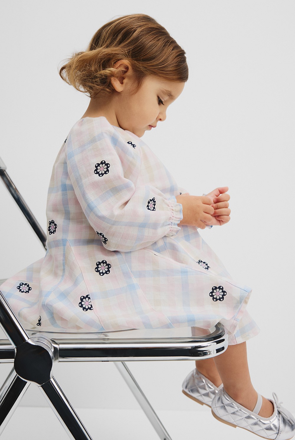 Check Godet Dress