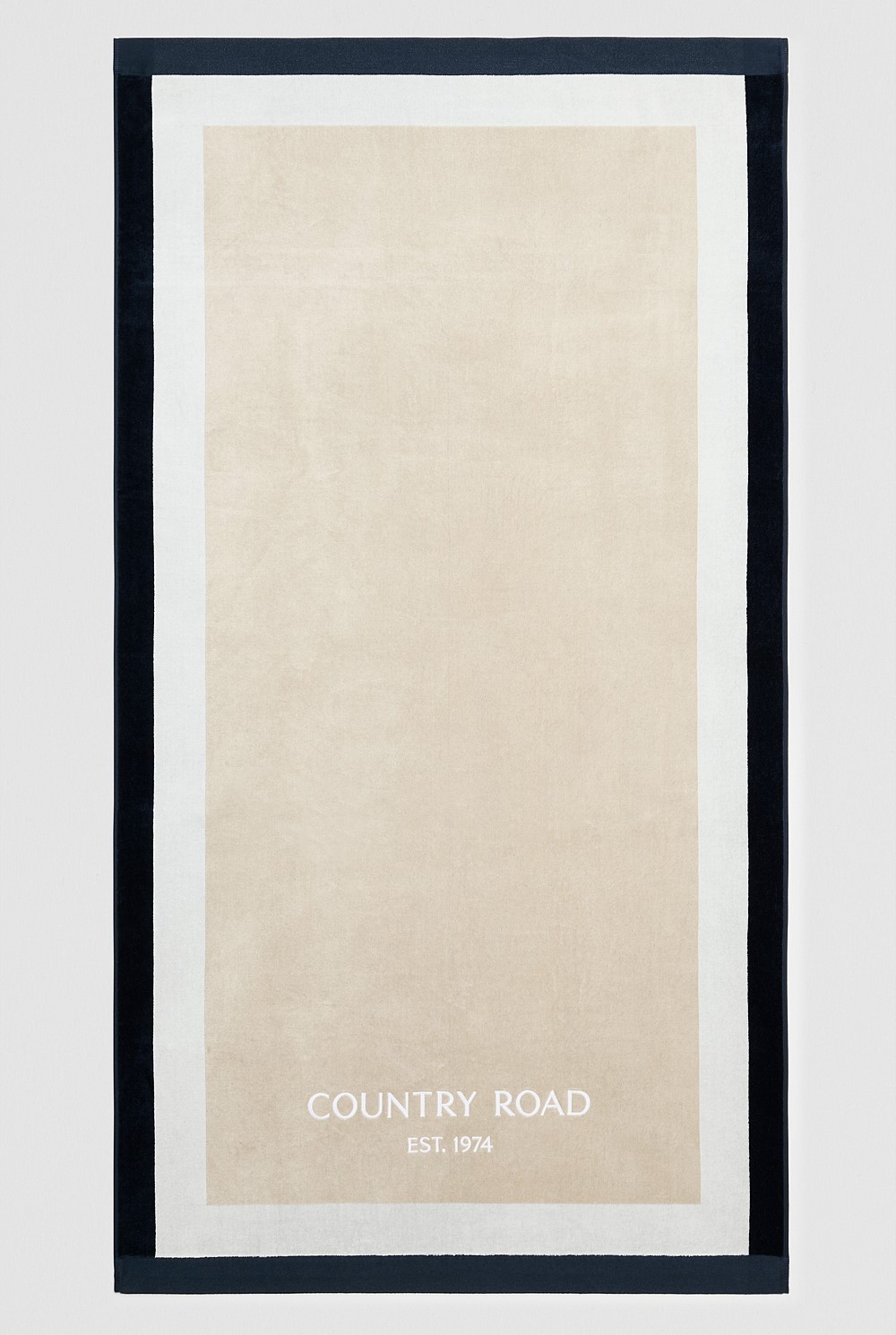 Verified Australian Cotton CR Est. 1974 Border Beach Towel