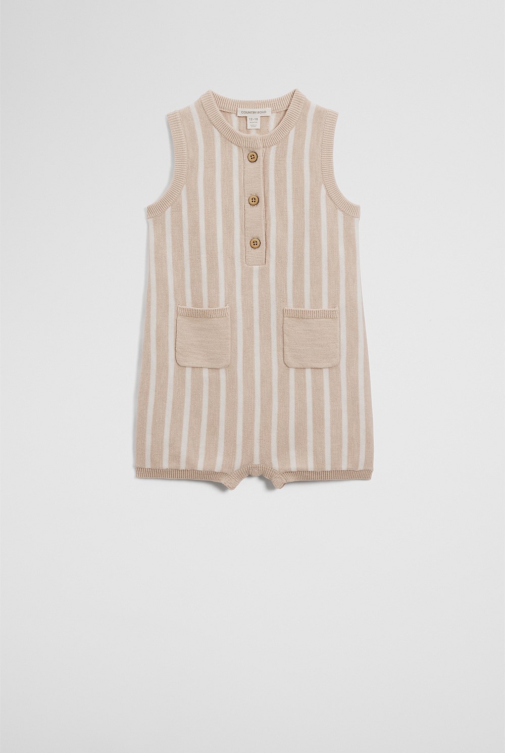 Organically Grown Cotton Stripe Knit Romper