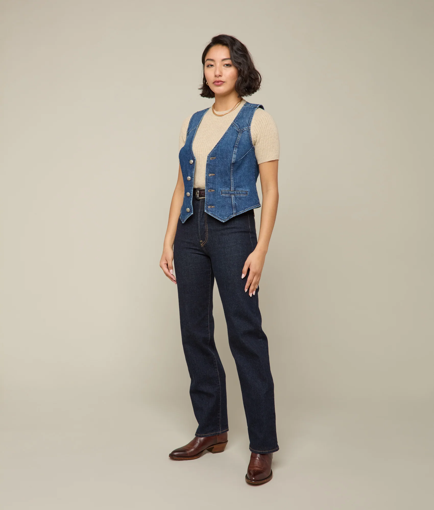 Riley Denim Vest :: Summer Moon