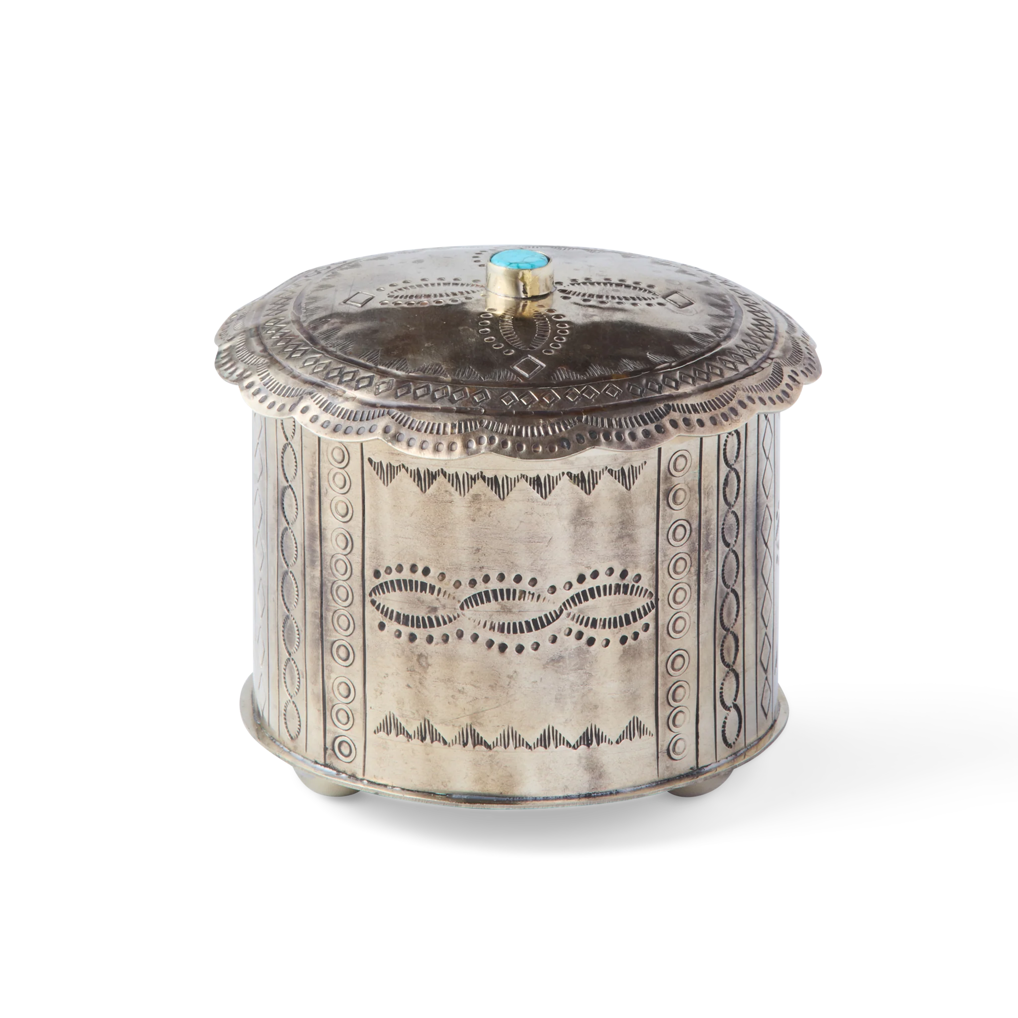 Southwestern Round Box :: Silver