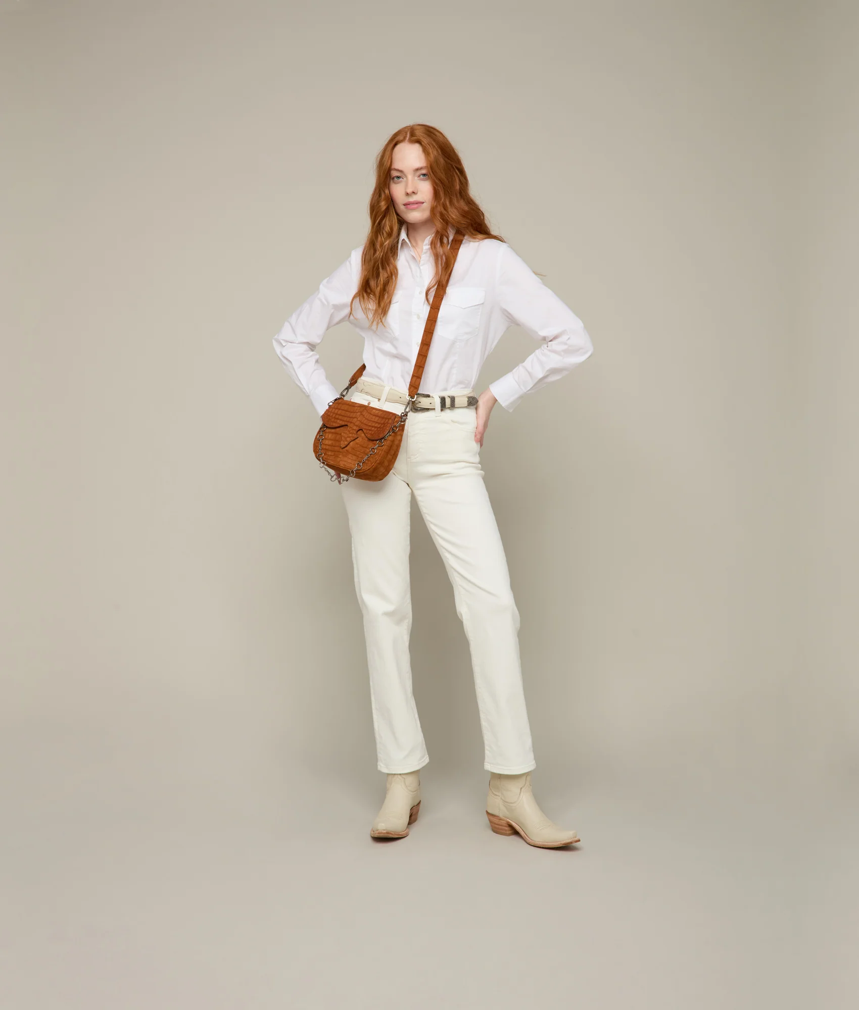 Lainey Exotic Crossbody :: Cognac
