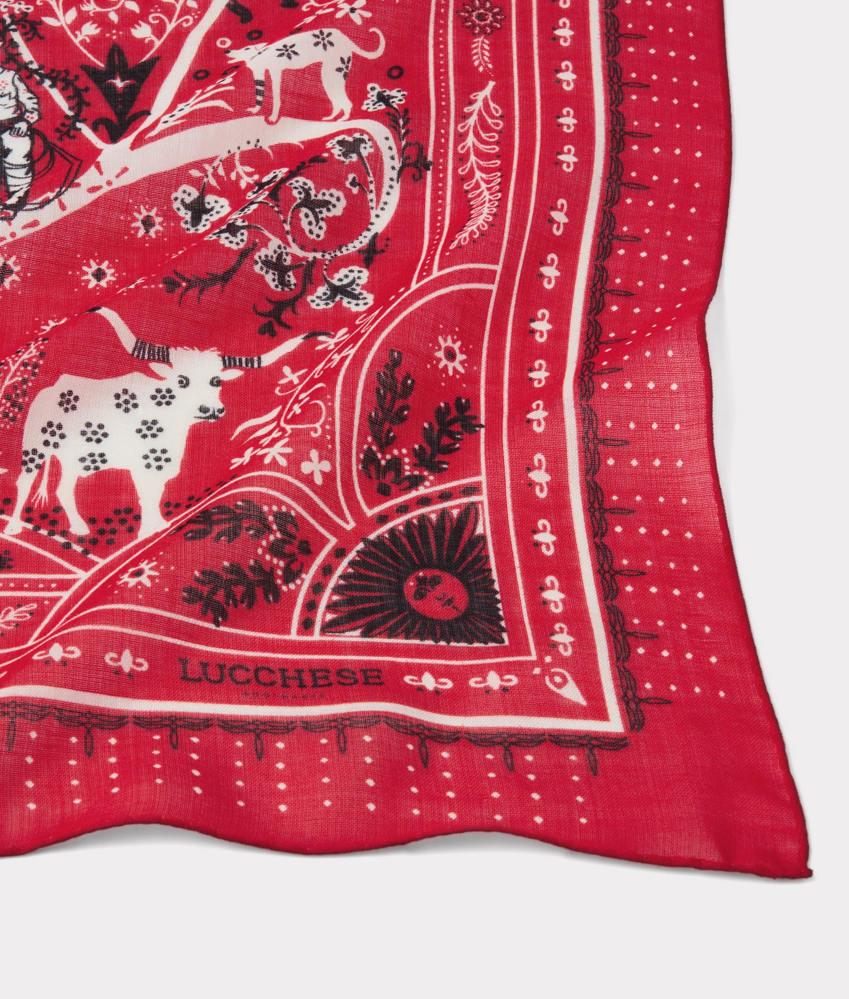 Roots Silk Scarf - Red