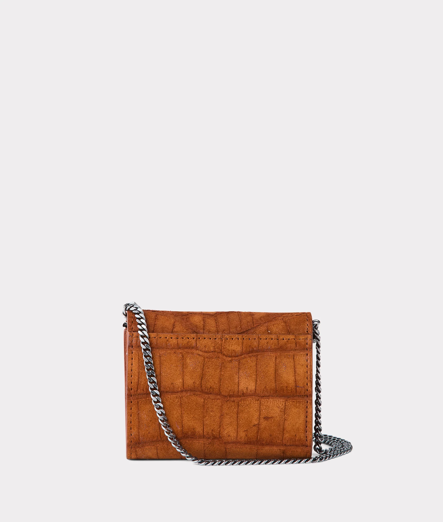 Exotic Short Wallet On A Chain - Cognac