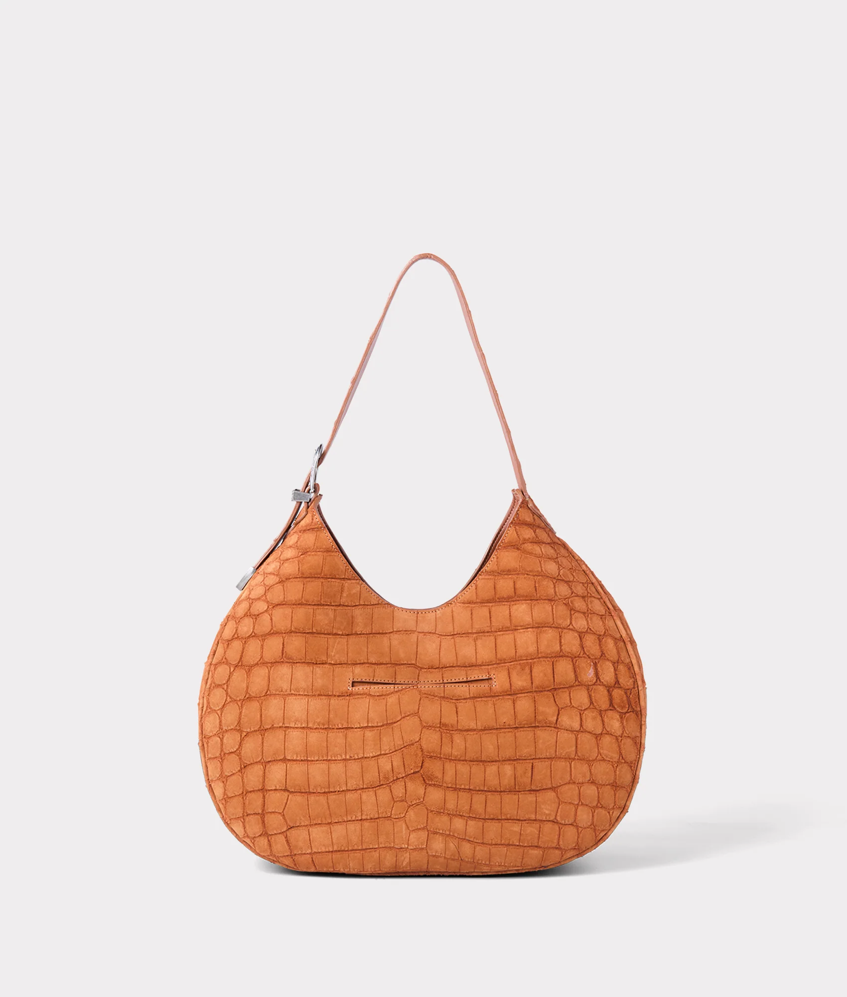 Large Heidi Exotic Hobo Bag - Cognac