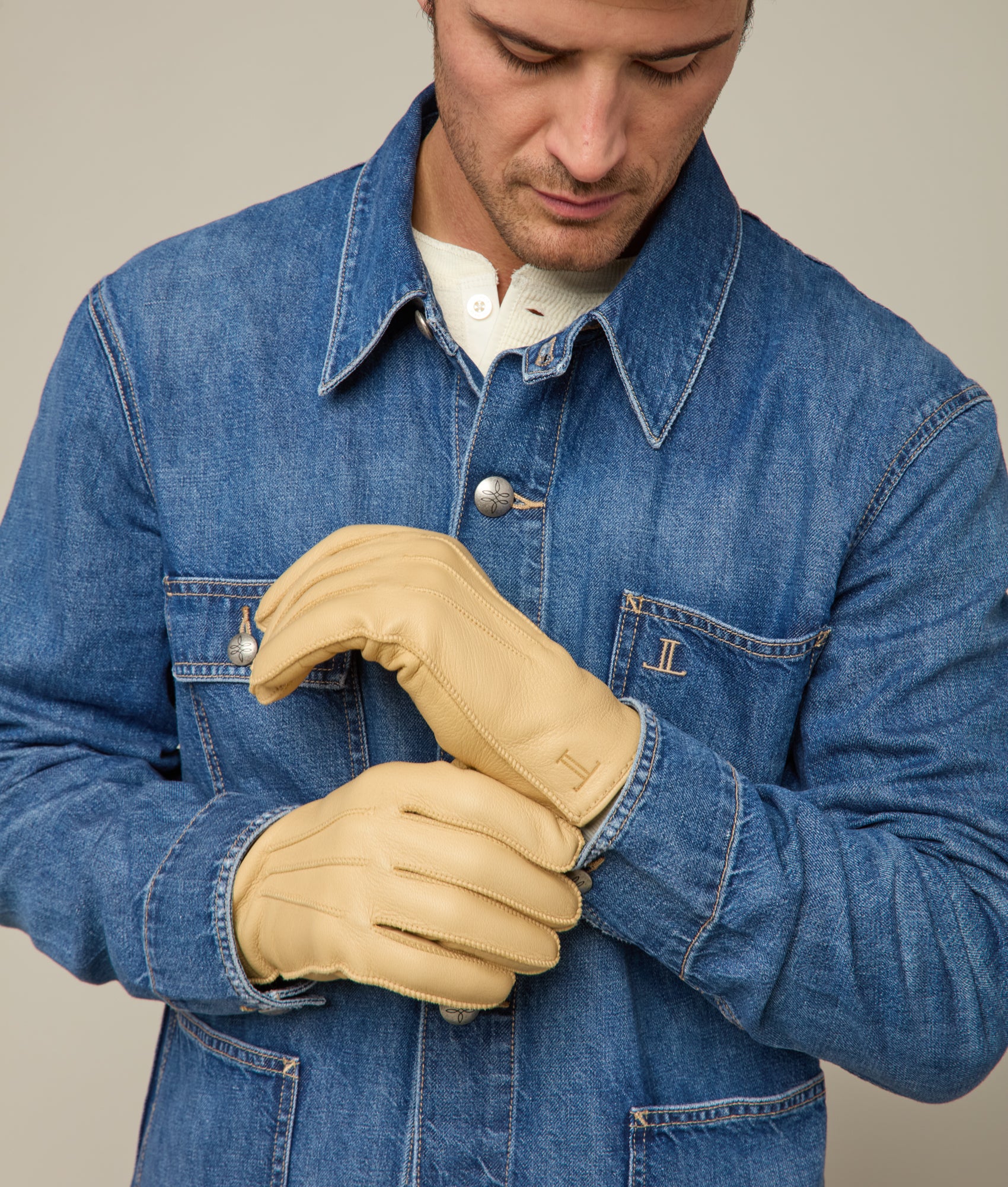 Men's Deerskin Gloves :: Tan
