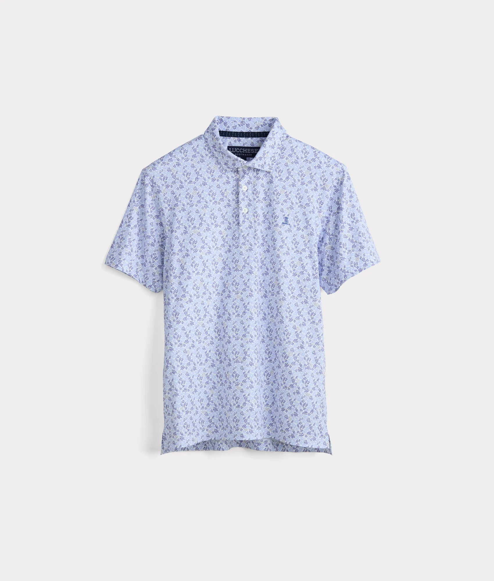 Lucchese Golf Polo :: Blue Leaves