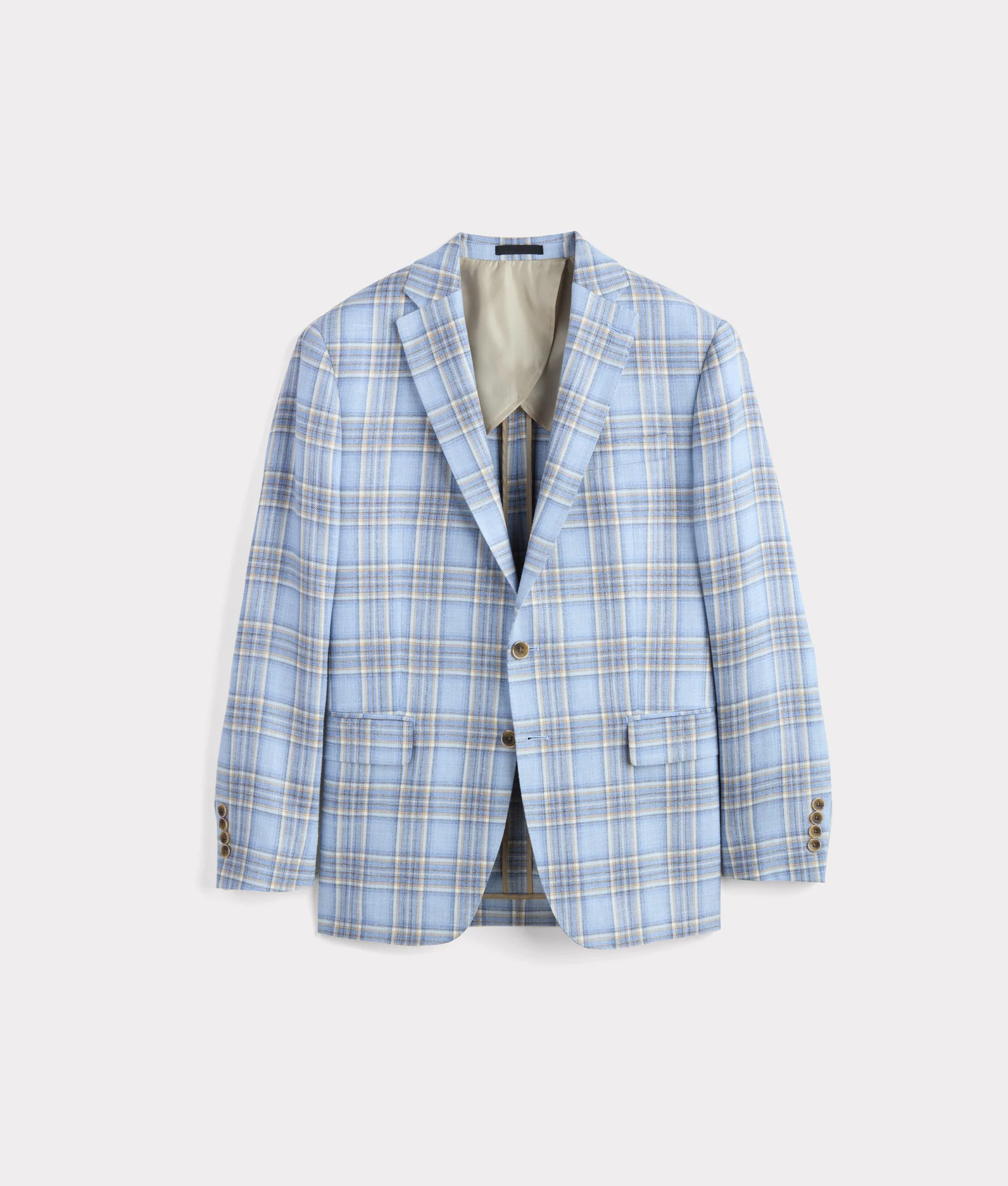Lucchese Sport Coat :: Light Blue/Tan Plaid