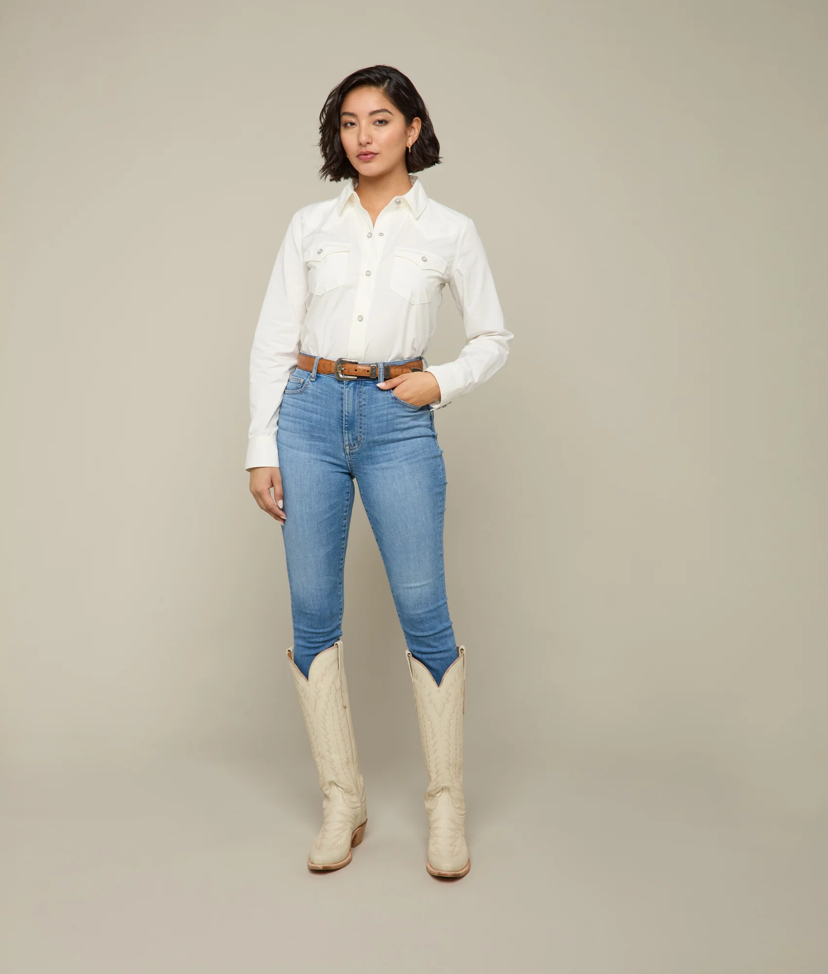 Reese Women's Snap Shirt :: Blanco