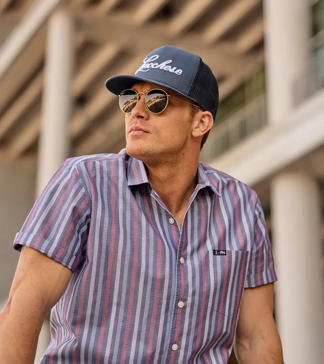 Lucchese x Parker McCollum Short Sleeve Snap :: Purple/Red/Blue Multi