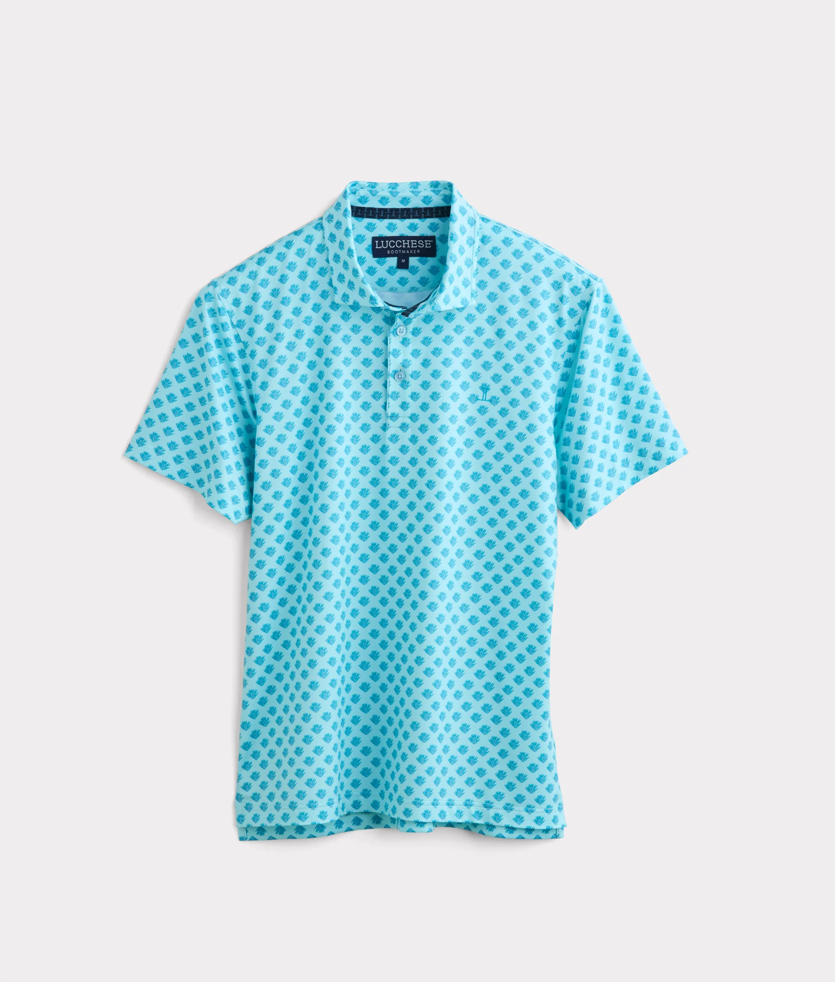 Lucchese Golf Polo :: Blue Cactus