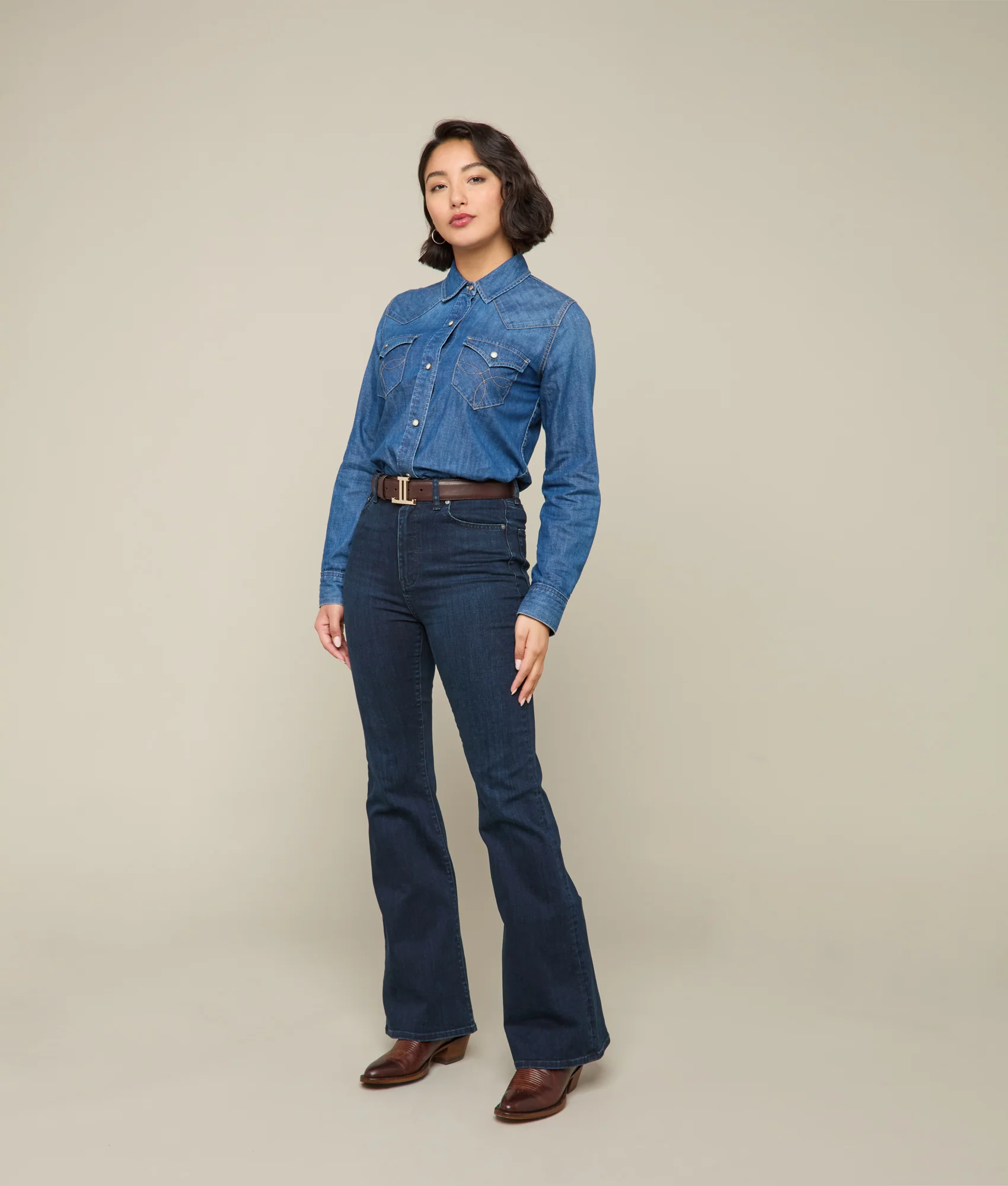 Hadley High-Waist Flare Jean :: Blue Northern