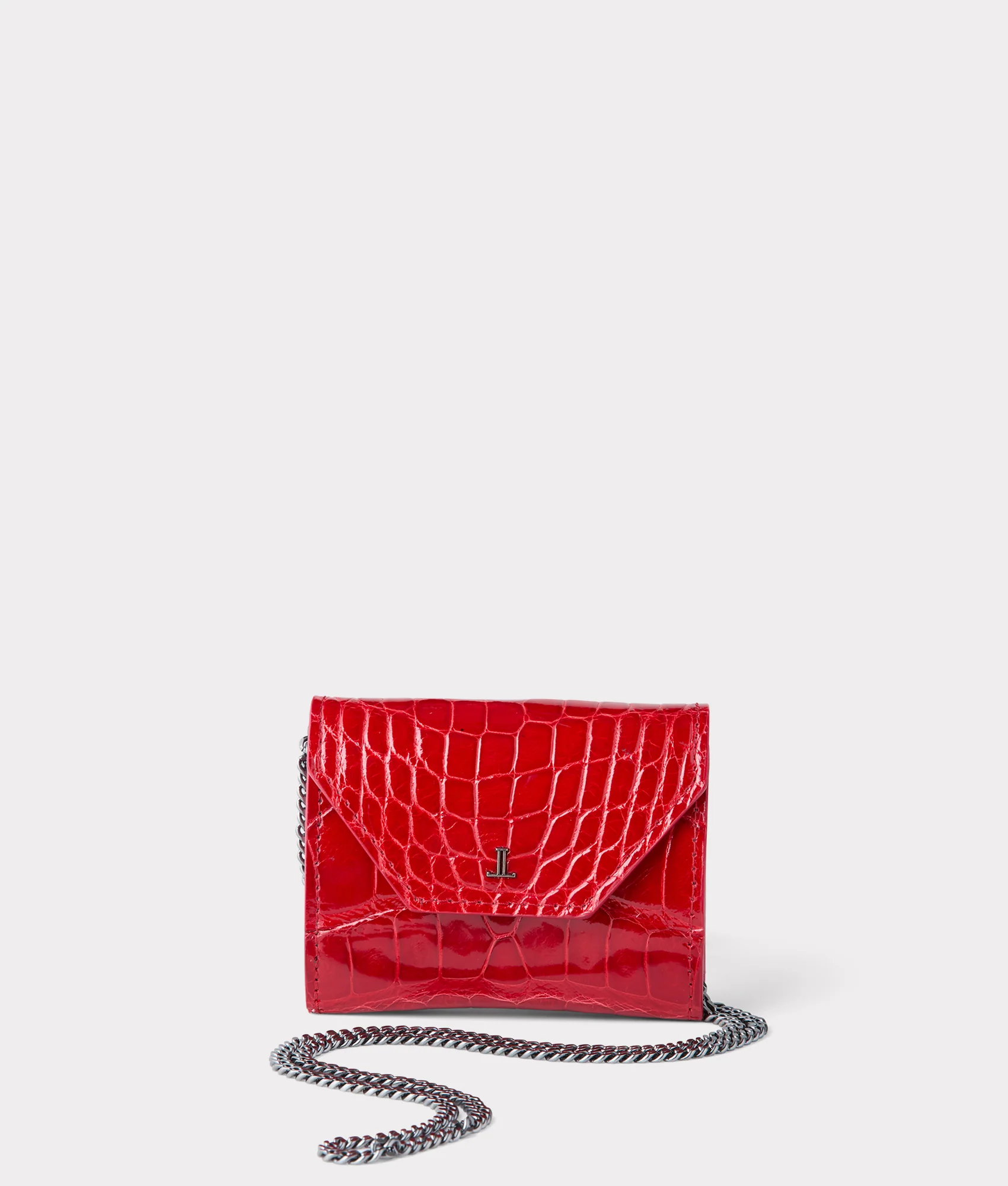 Short Exotic Wallet On A Chain :: Cherry Red