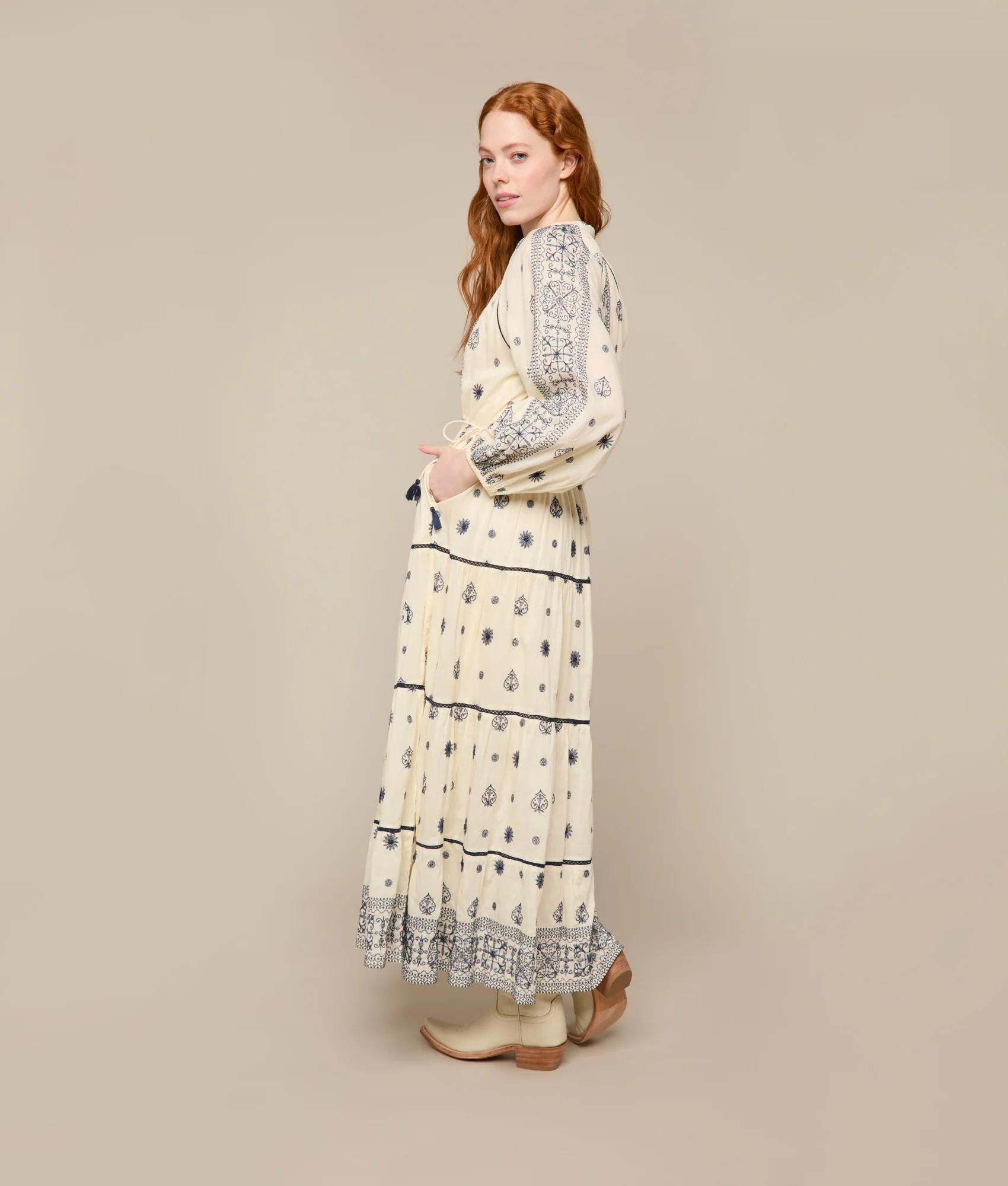 Charlotte Tiered Dress :: Off-White