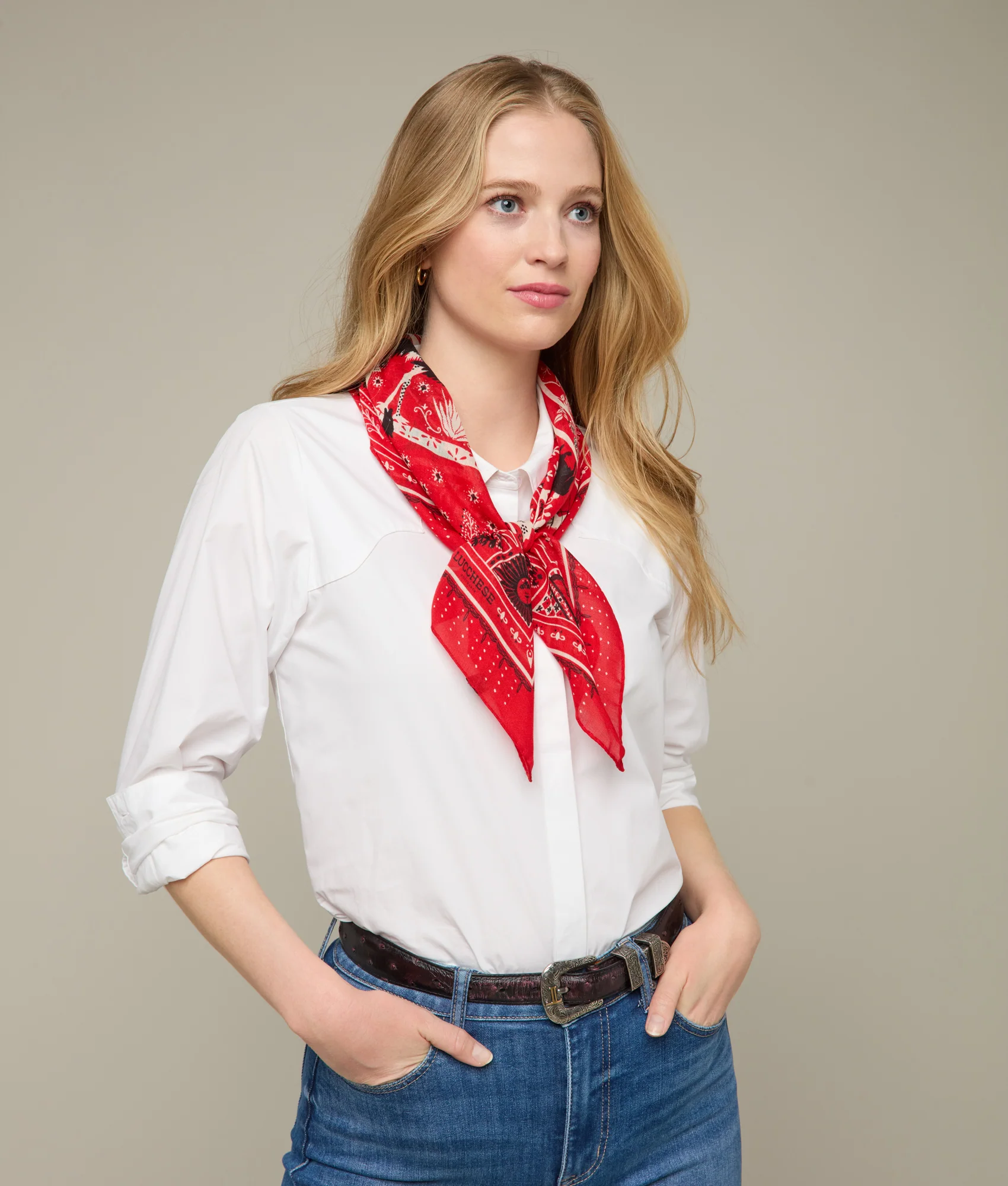 Roots Silk Scarf :: Red