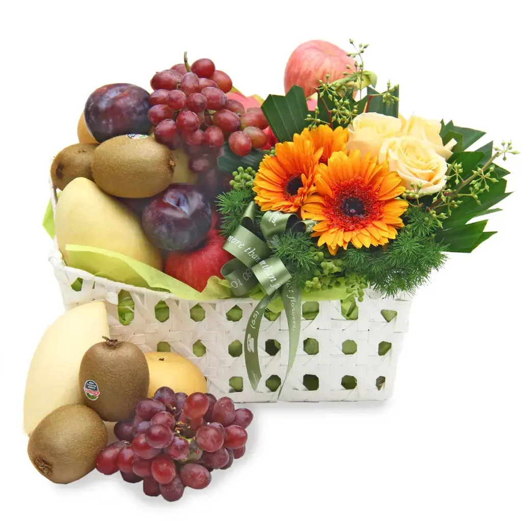 Deluxe Fruit And Flower Basket