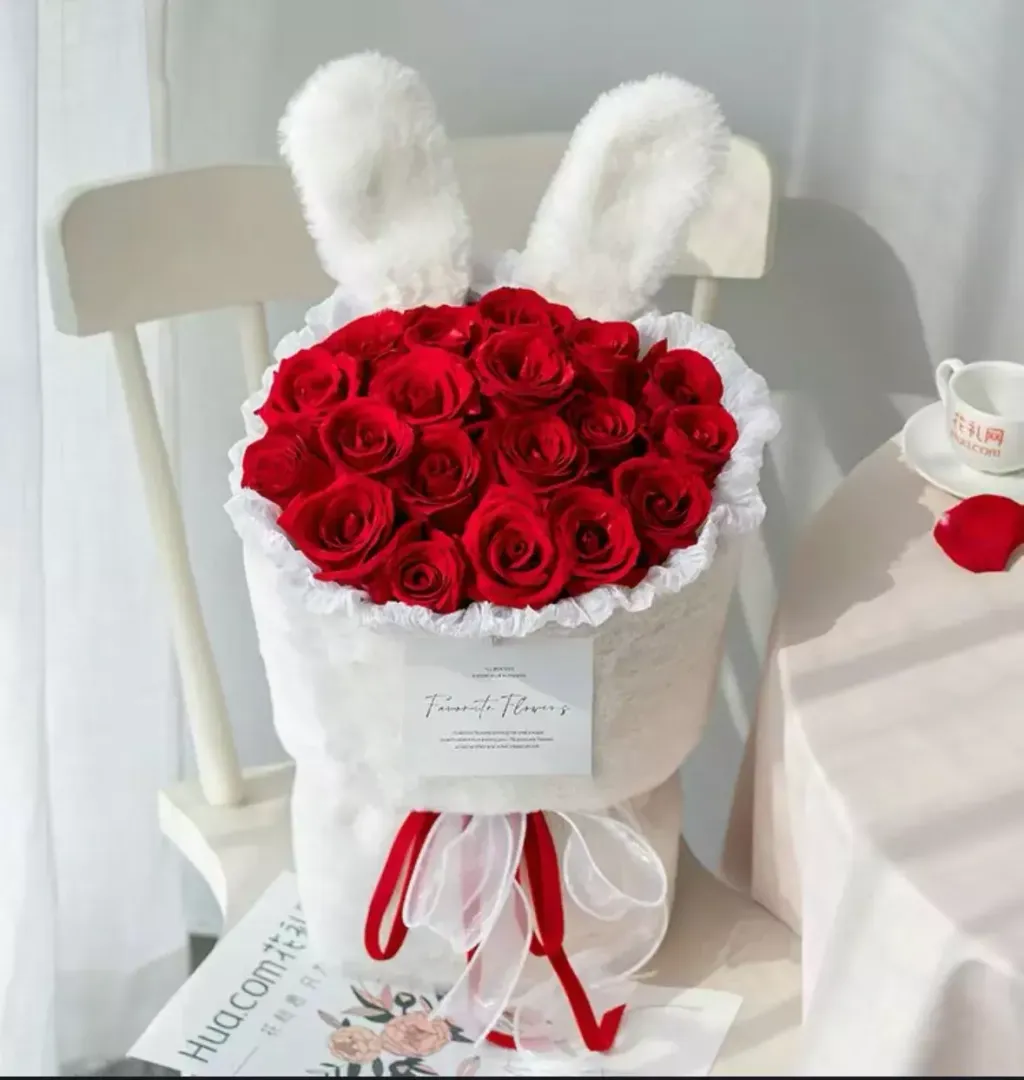 Red Roses Bunny Bouquet 05
