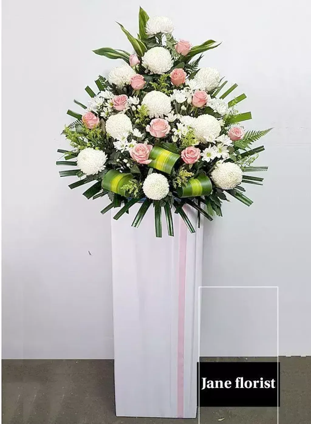 Condolences Stand Pink Rose