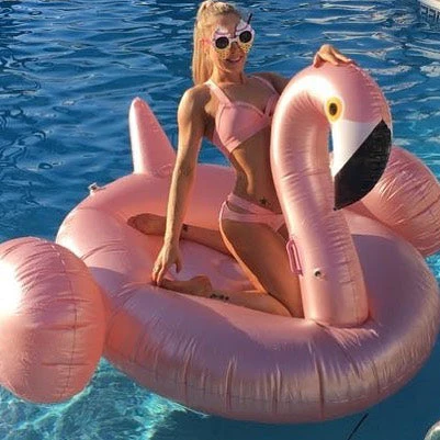 Giant Rose Gold Flamingo Float