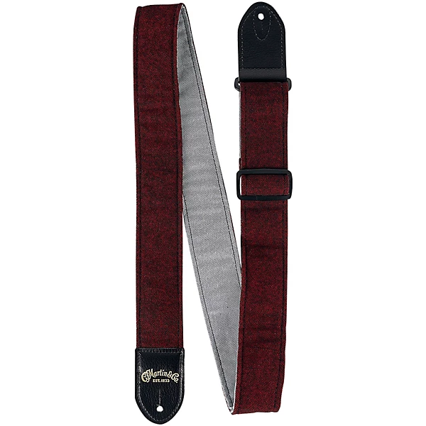 Sea Wool Guitar Strap Burgundy Tweed 2 in