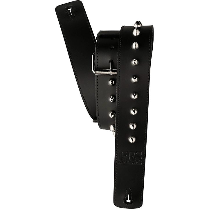 Leather Studded Guitar Strap Black 2 in