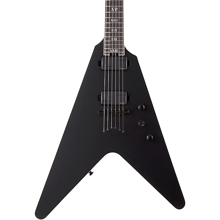 Schecter Guitar Research V 1 SLS Elite Evil Twin Electric Guitar Satin Black