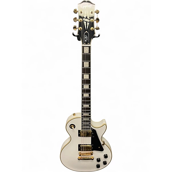 Used Epiphone Les Paul Custom Alpine White Solid Body Electric Guitar